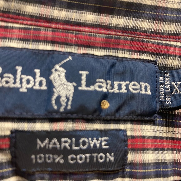 Polo Ralph Lauren Marlowe Red/Blue Stripes L/S Button Down Dress Shirt -Men's XL - Picture 15 of 15